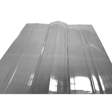 Tuftex Roof Panel Ridge Cap, 51 in L, 18 in W, Polycarbonate, Clear 1438H